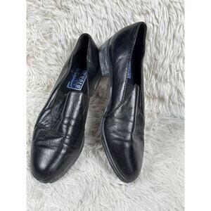 Munro Shoes Womens Size 8 Black Leather Slip On Loafers Comfort Casual Low Heel